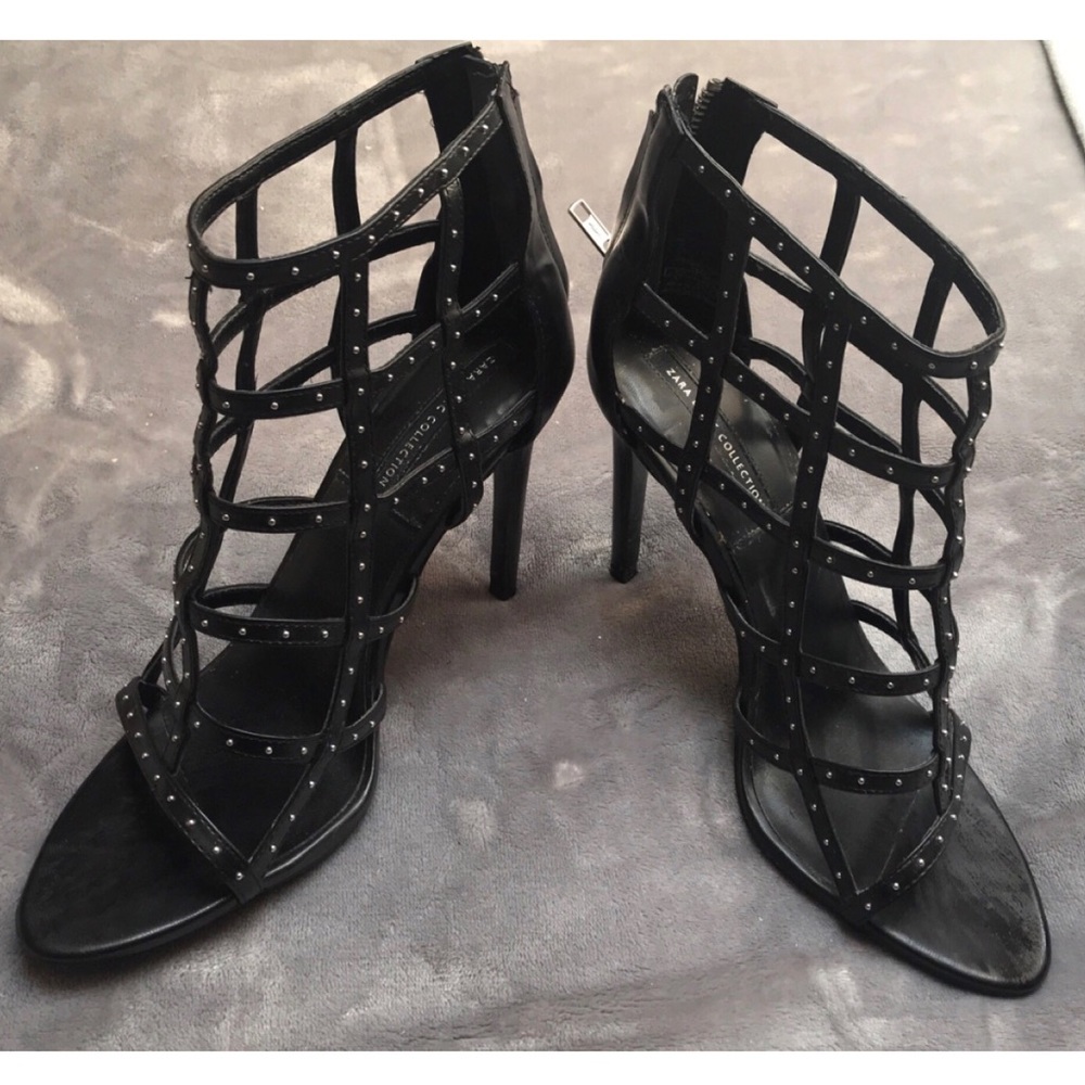 Zara caged booties